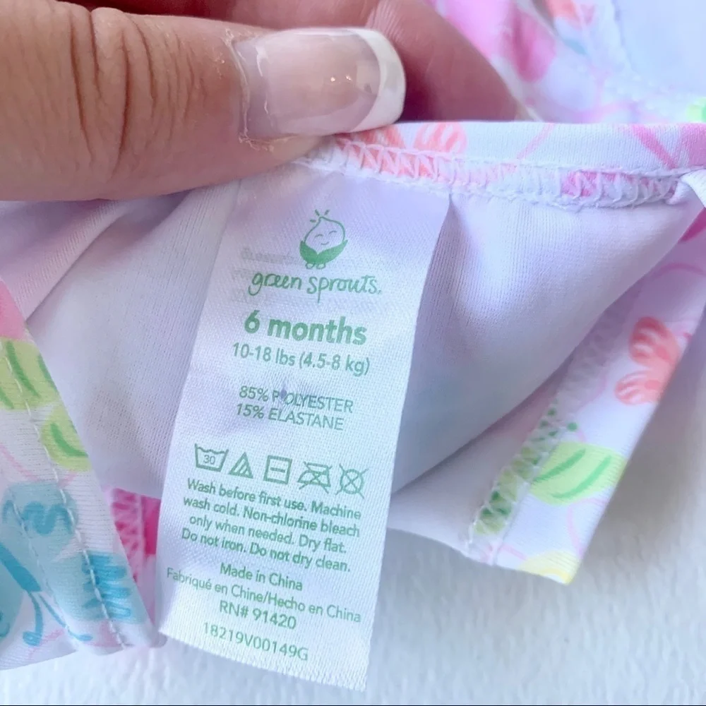Green sprouts infant swim diaper suit floral 6 mo